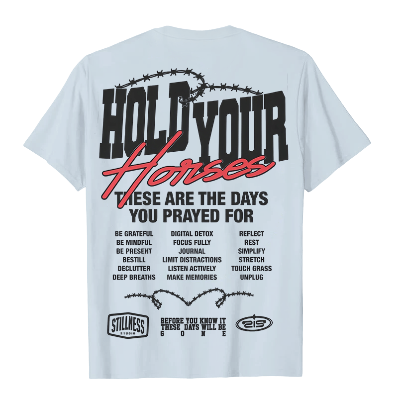 Christianartworkshop Casual Style Hold Your Horses Graphic Unisex T-shirt - image 11