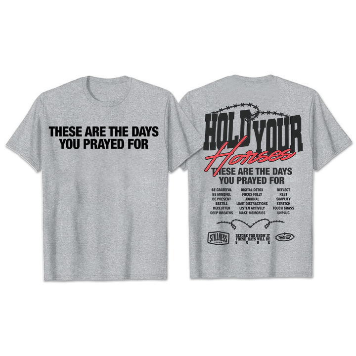 Christianartworkshop Casual Style Hold Your Horses Graphic Unisex T-shirt - Grey - 2XL - image 9