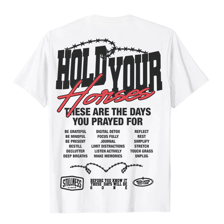 Christianartworkshop Casual Style Hold Your Horses Graphic Unisex T-shirt - image 14