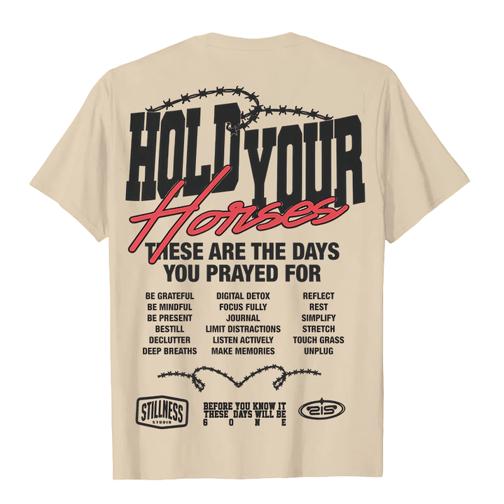 Christianartworkshop Casual Style Hold Your Horses Graphic Unisex T-shirt - image 26