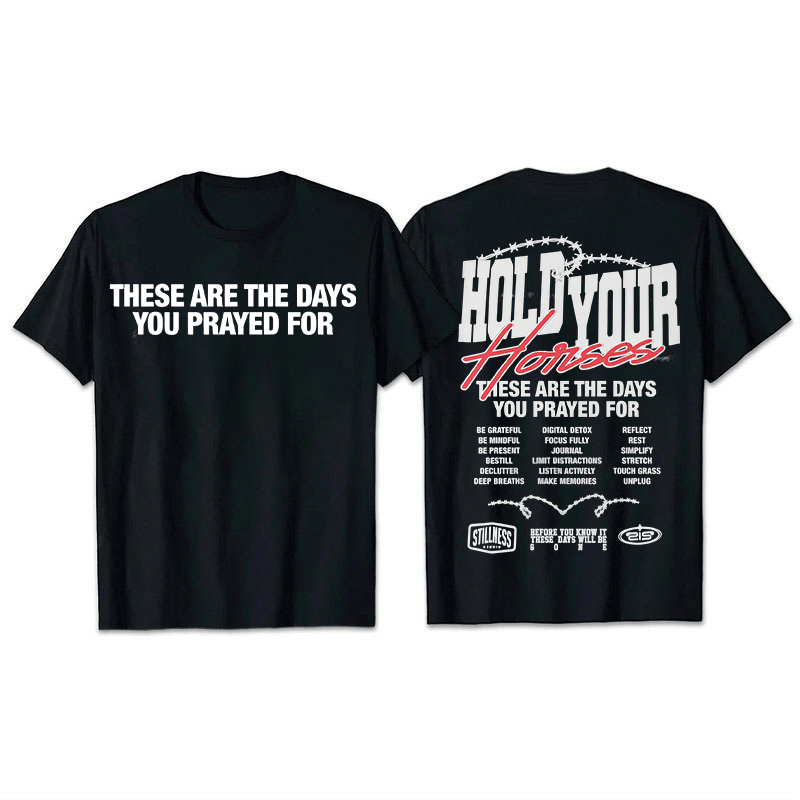 Christianartworkshop Casual Style Hold Your Horses Graphic Unisex T-shirt - Black - 2XL - image 7