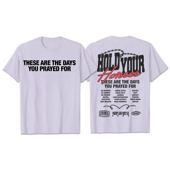 Christianartworkshop Casual Style Hold Your Horses Graphic Unisex T-shirt - Light Purple - 2XL - image 19
