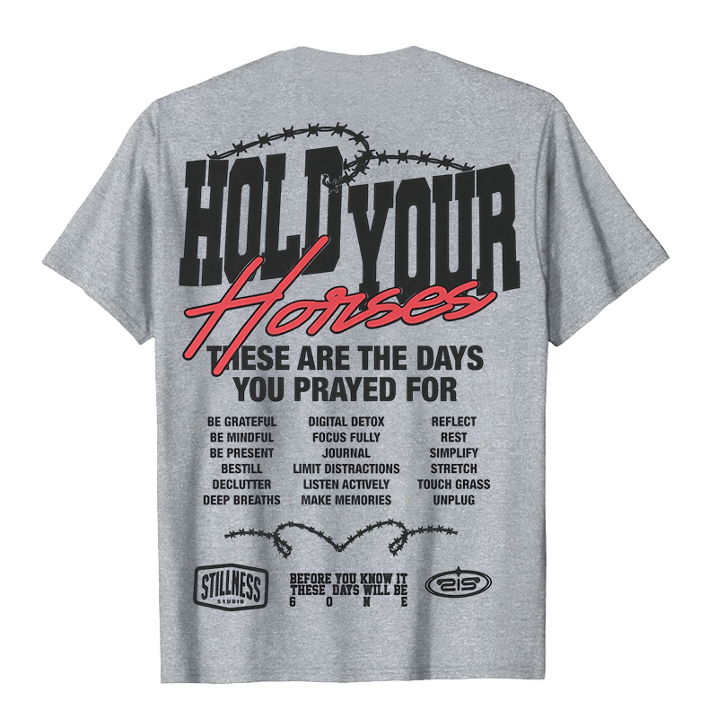 Christianartworkshop Casual Style Hold Your Horses Graphic Unisex T-shirt - image 8
