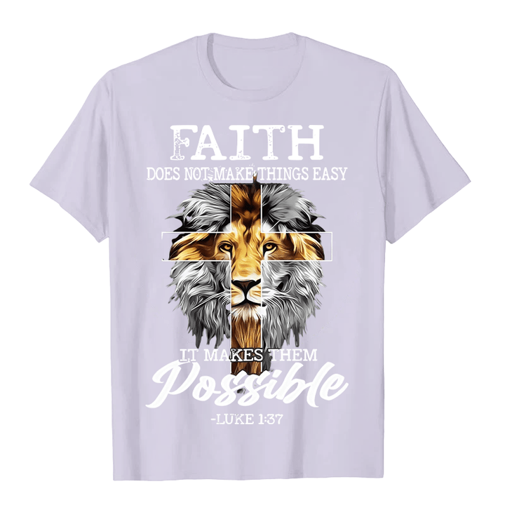 Christianartworkshop Religious Faith Lion Cross Graphic Unisex T-shirt - Purple - 2XL - image 7