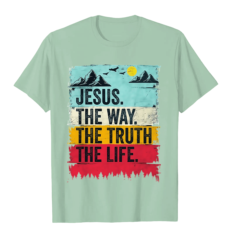 Christianartworkshop Jesus The Way The Truth The Life Unisex T-shirt - Light Green - 2XL - image 8