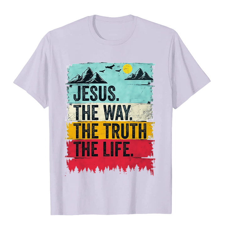 Christianartworkshop Jesus The Way The Truth The Life Unisex T-shirt - Light Purple - 2XL - image 5