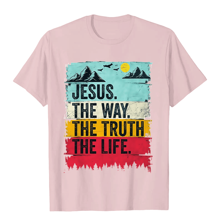 Christianartworkshop Jesus The Way The Truth The Life Unisex T-shirt - Light Pink - 2XL - image 5