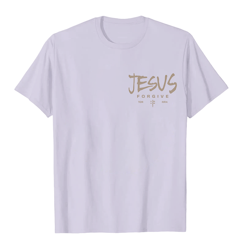 Christianartworkshop Religious Jesus Forgive Crown of Thorns Cross Unisex T-shirt - image 12