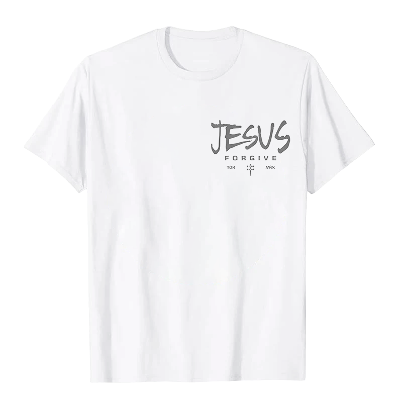 Christianartworkshop Religious Jesus Forgive Crown of Thorns Cross Unisex T-shirt - image 9