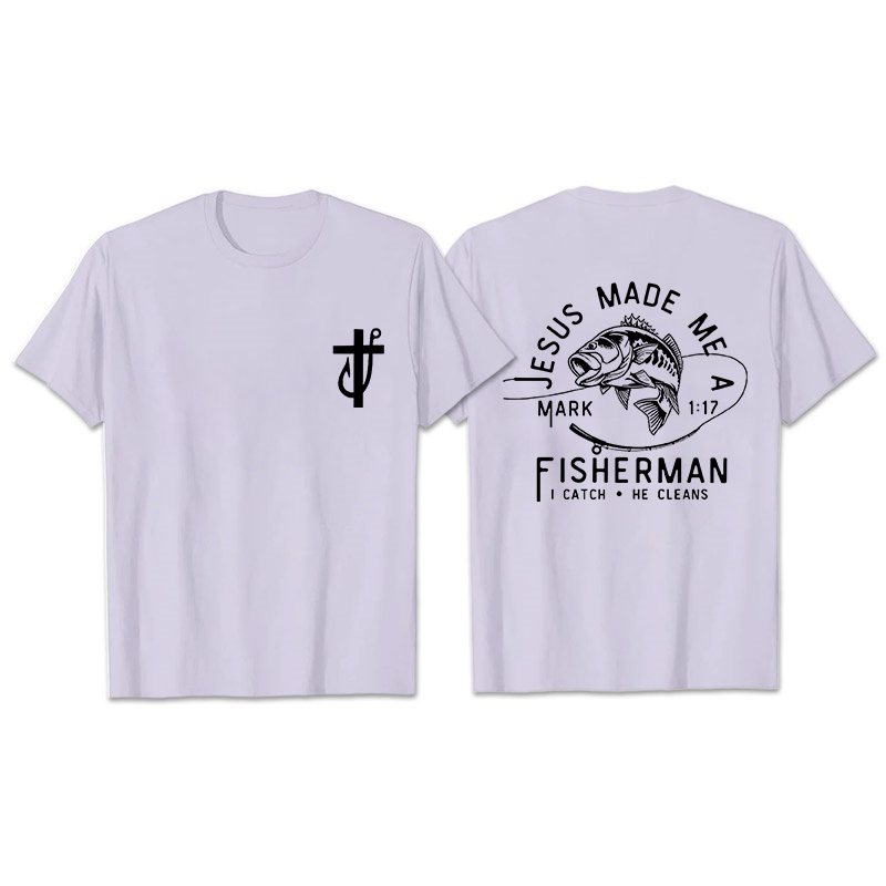 Christianartworkshop Jesus Made Me A Fisherman Mark 1:17 Unisex T-shirt - Light Purple - 2XL - image 13
