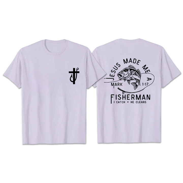 Christianartworkshop Jesus Made Me A Fisherman Mark 1:17 Unisex T-shirt - Light Purple - 2XL - image 13