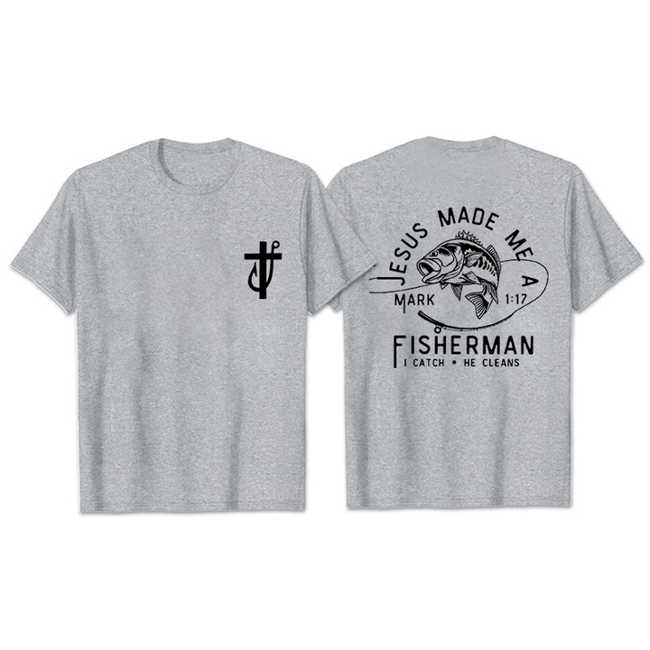 Christianartworkshop Jesus Made Me A Fisherman Mark 1:17 Unisex T-shirt - Grey - 2XL - image 28