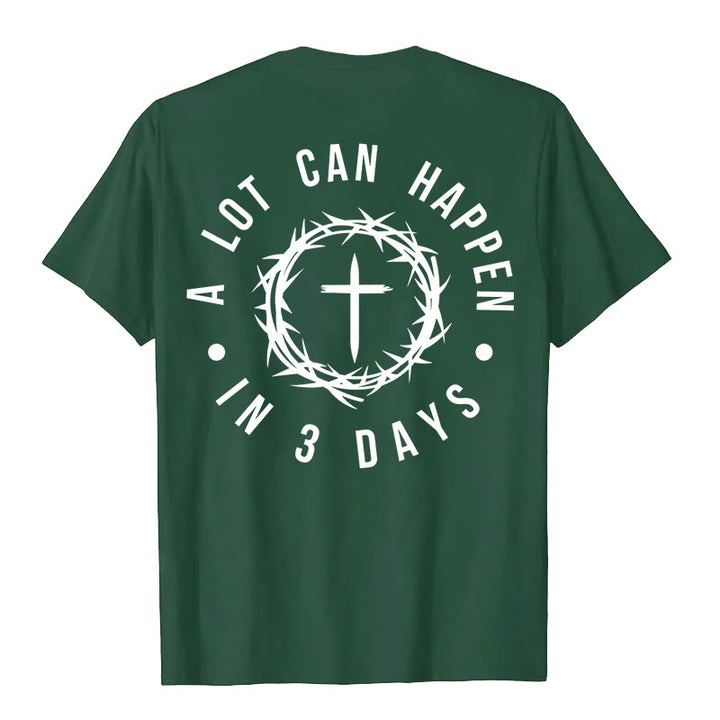 Christianartworkshop A Lot Can Happen In 3 Days Thorn Crown Cross Unisex T-shirt - image 1