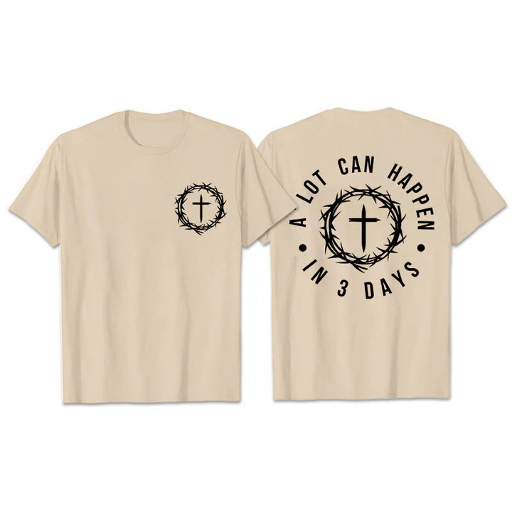 Christianartworkshop A Lot Can Happen In 3 Days Thorn Crown Cross Unisex T-shirt - Beige - 2XL - image 25