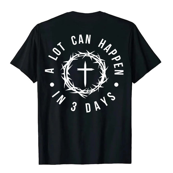 Christianartworkshop A Lot Can Happen In 3 Days Thorn Crown Cross Unisex T-shirt - image 5