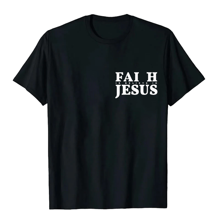 Christianartworkshop Faith Is Believe In Jesus with Matthew 6:6 Unisex T-shirt - image 2
