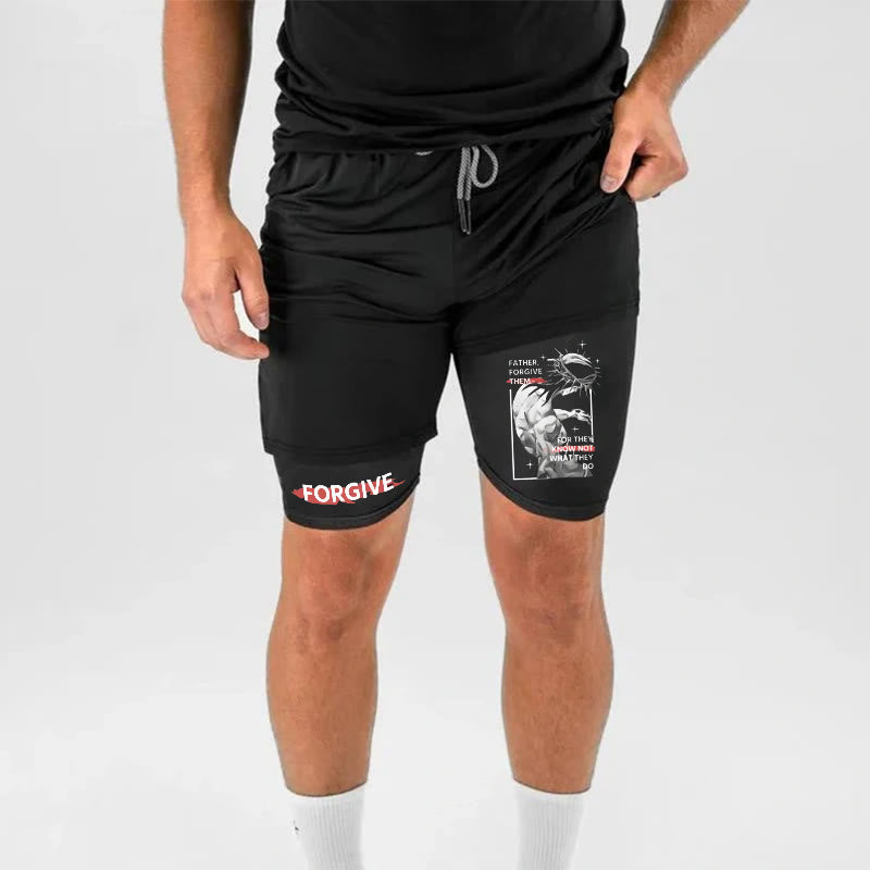 Christianartworkshop Father Forgiven Them Christian Performance Shorts - image 2