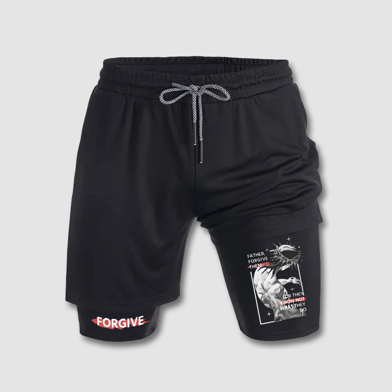 Christianartworkshop Father Forgiven Them Christian Performance Shorts - image 3