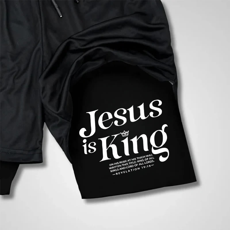 Christianartworkshop Jesus Is King Christian Performance Shorts - image 5