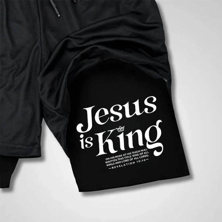 Christianartworkshop Jesus Is King Christian Performance Shorts - image 5