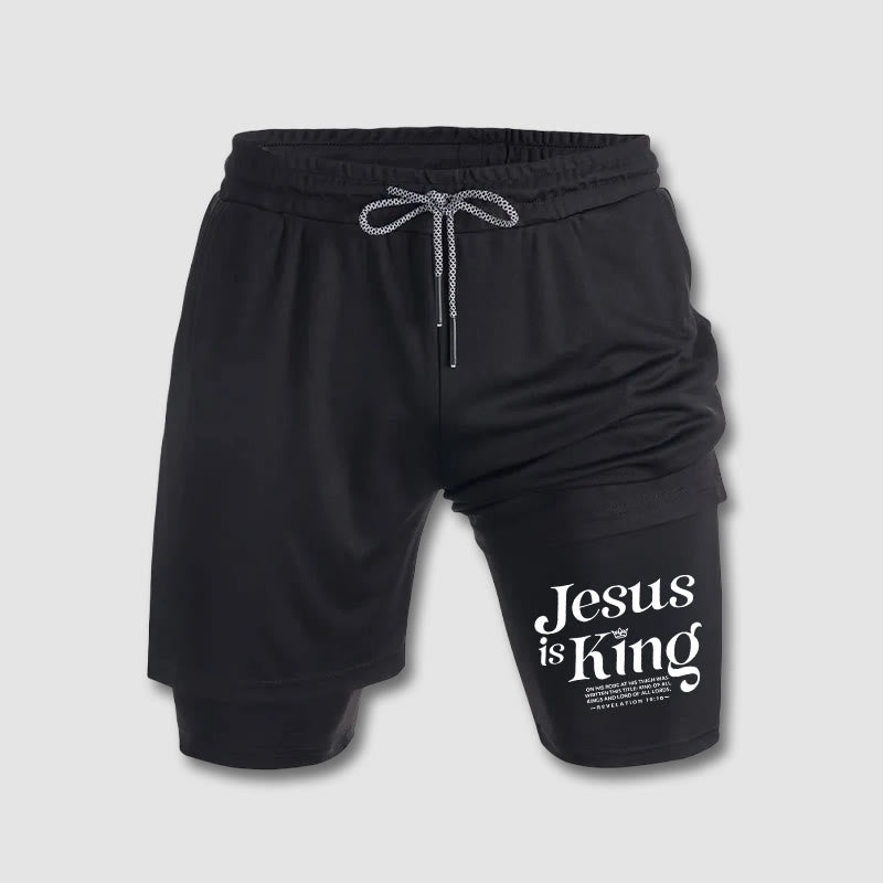 Christianartworkshop Jesus Is King Christian Performance Shorts - image 3