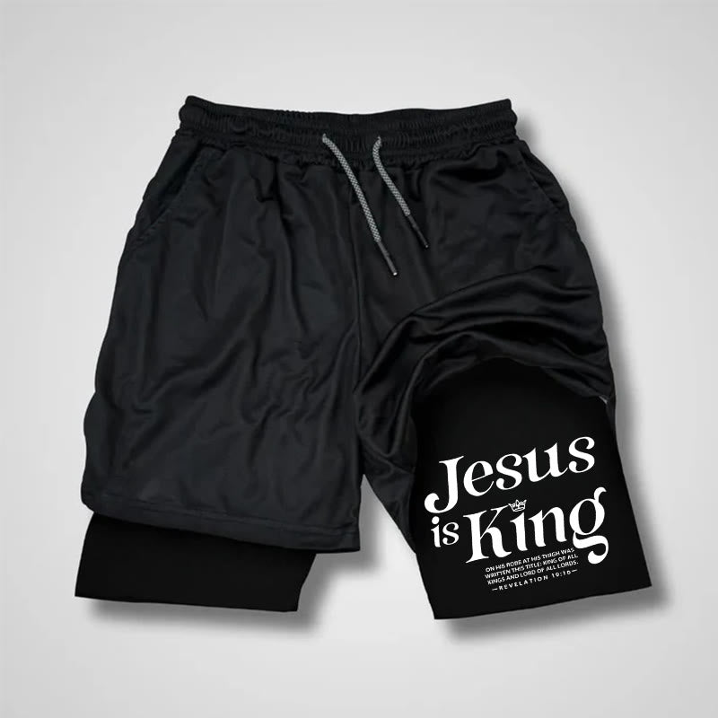 Christianartworkshop Jesus Is King Christian Performance Shorts - Shorts - 3XL - image 1