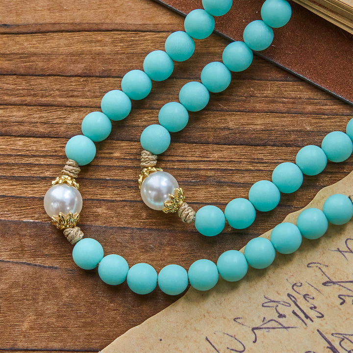 Christianartworkshop PRAYERFUL FAITH: Handmade Mint Green Beads & Pearl with Miraculous Medal - image 7