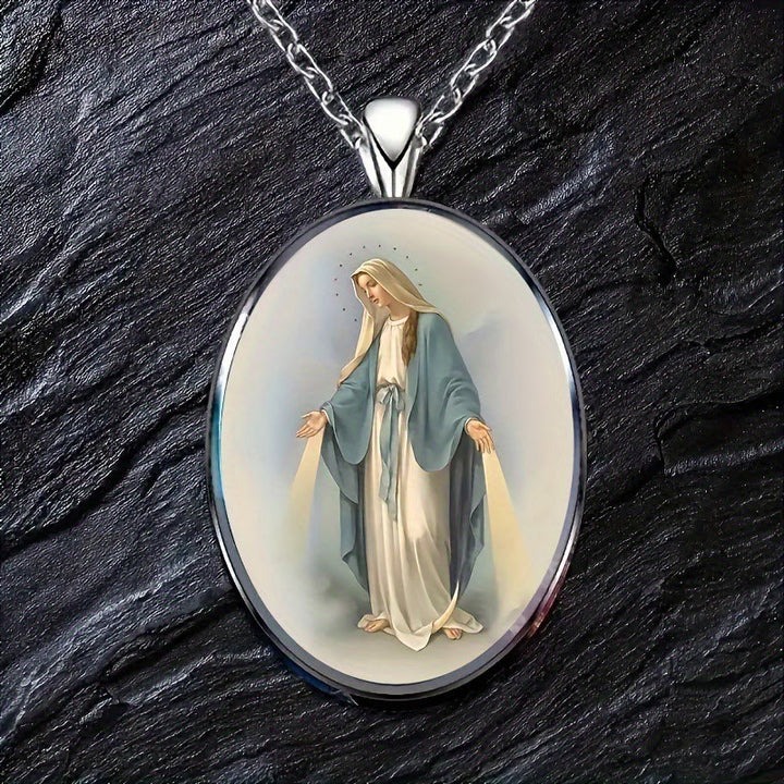 Christianartworkshop Pray Virgin Mary Blessed Pendant Miraculous Medal Necklace