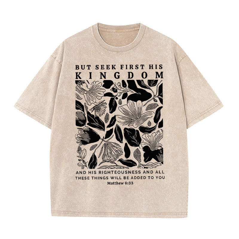 Christianartworkshop But Seek First His Kingdom Unisex Washed T-Shirt - Apricot - 5XL - image 9