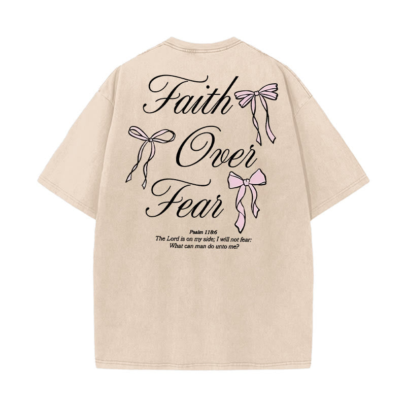 Christianartworkshop Faith Over Fear Unisex Washed T-Shirt - Apricot - 5XL - image 5