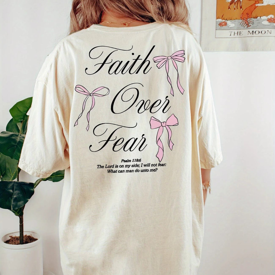 Christianartworkshop Faith Over Fear Unisex Washed T-Shirt - image 6
