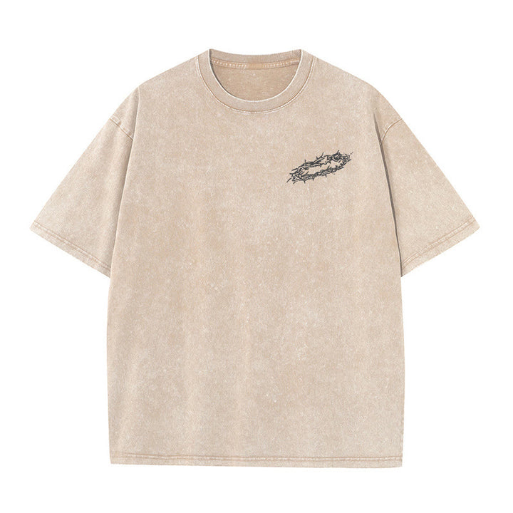 Christianartworkshop By His Wounds We Are Healed Unisex Washed T-Shirt - image 6