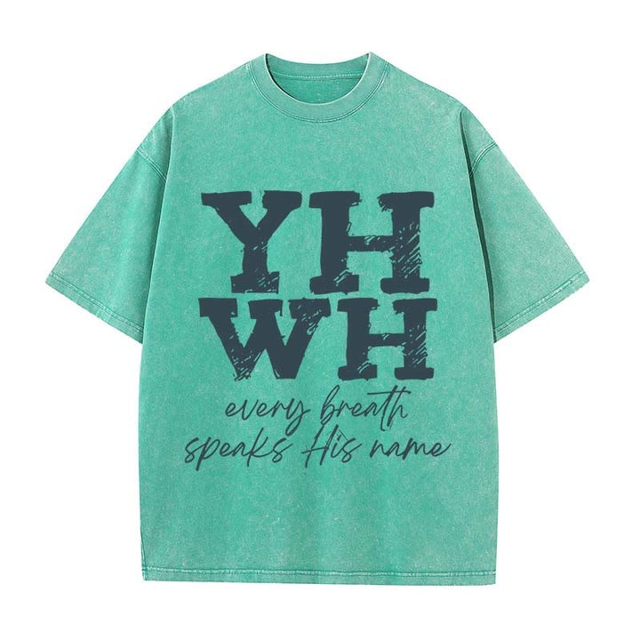 Christianartworkshop Every Breath Speaks His Name Unisex Washed T-shirt - image 5