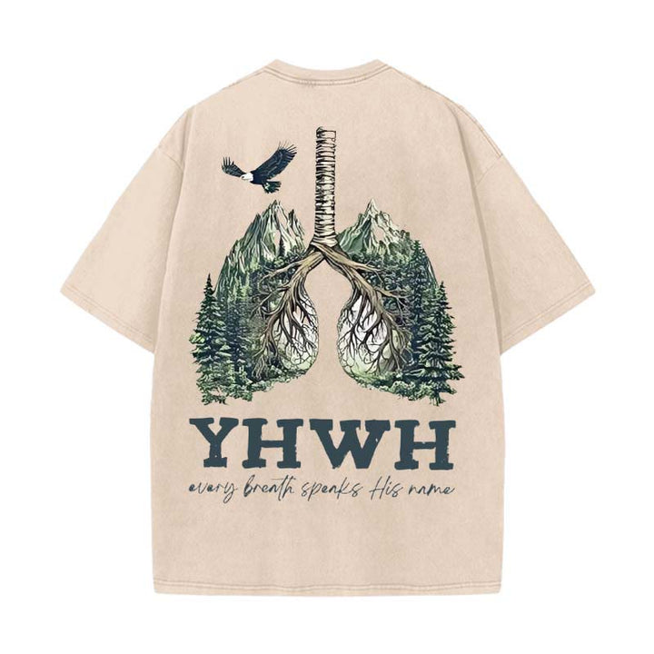 Christianartworkshop Every Breath Speaks His Name Unisex Washed T-shirt - Apricot - 5XL - image 10