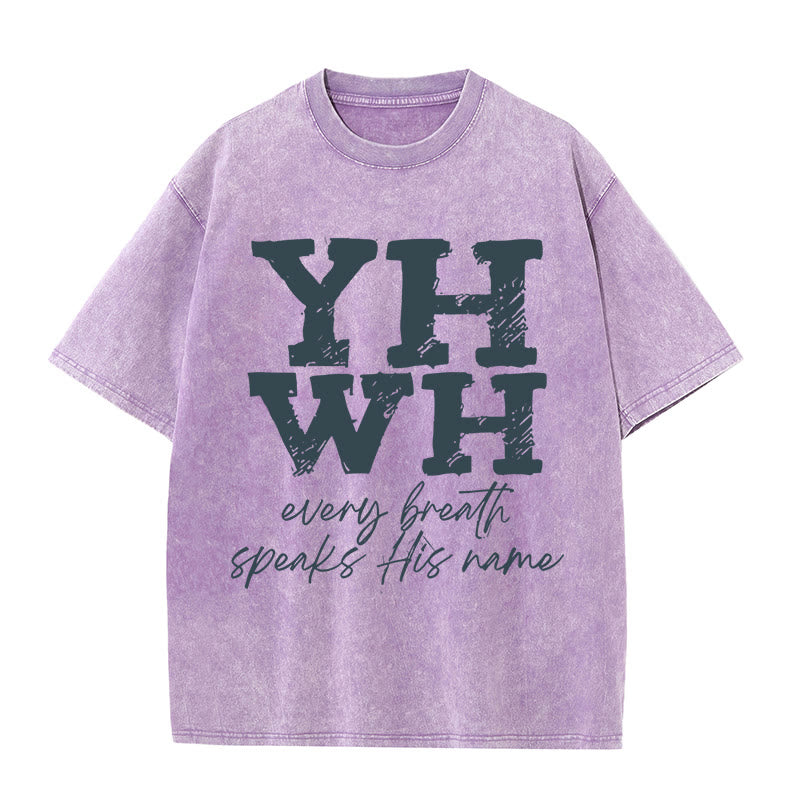 Christianartworkshop Every Breath Speaks His Name Unisex Washed T-shirt - image 2