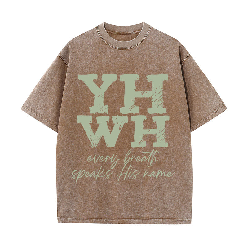 Christianartworkshop Every Breath Speaks His Name Unisex Washed T-shirt - image 17