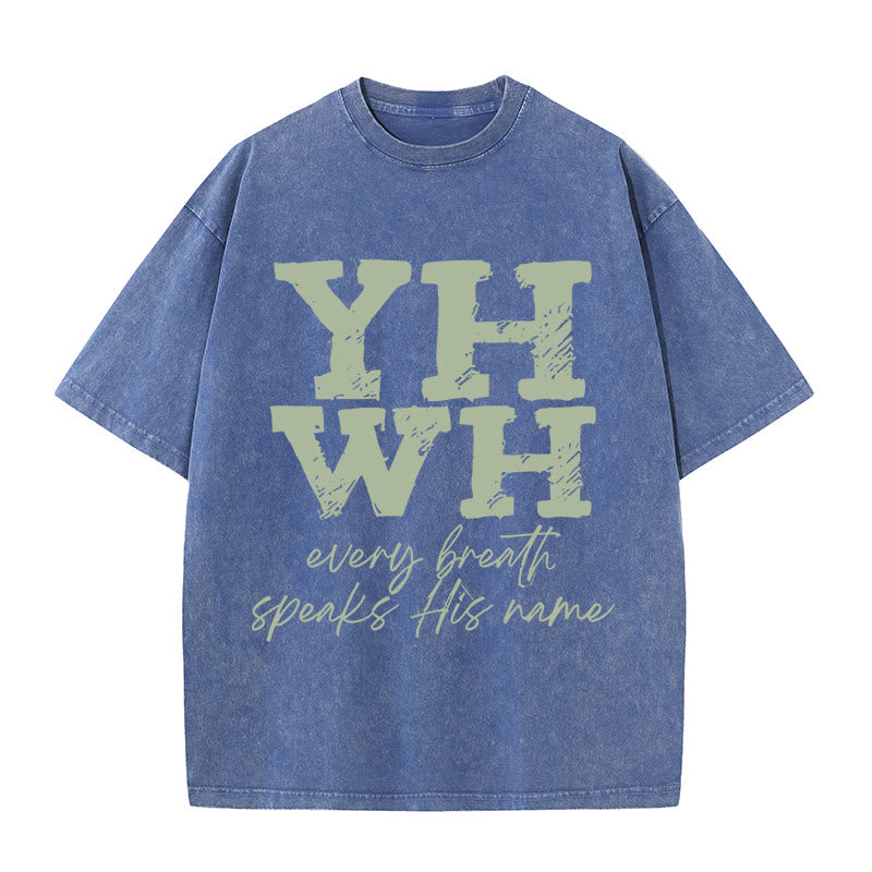 Christianartworkshop Every Breath Speaks His Name Unisex Washed T-shirt - image 7