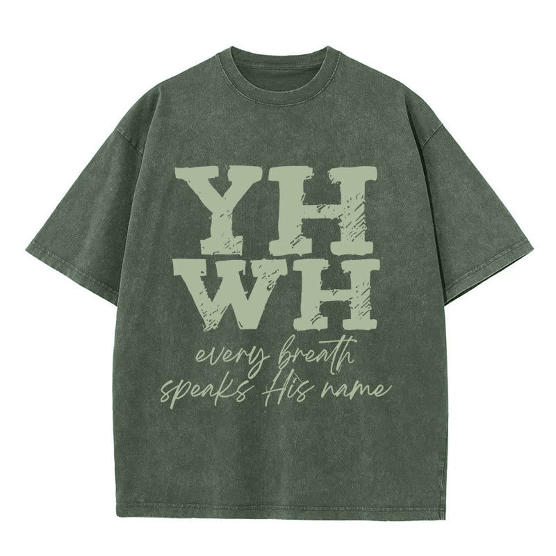 Christianartworkshop Every Breath Speaks His Name Unisex Washed T-shirt - image 9