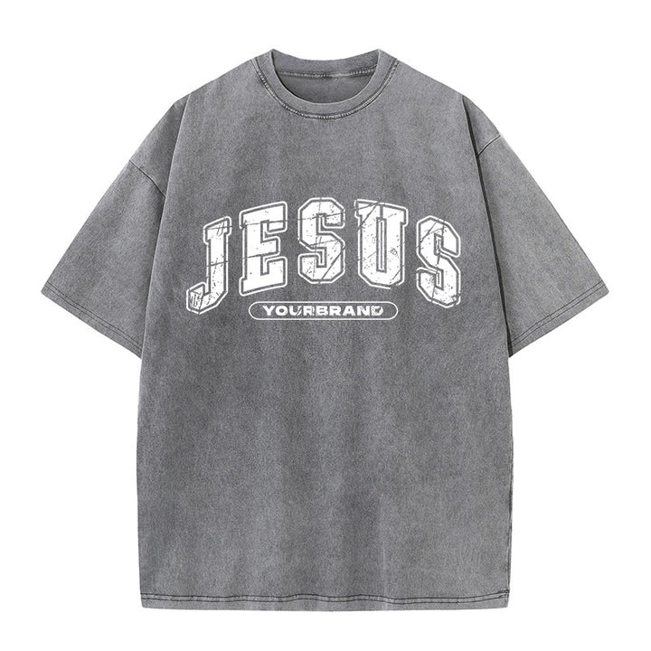 Christianartworkshop Vintage Style Jesus Christ Unisex Washed T-shirt - image 7