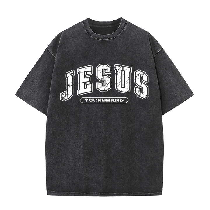 Christianartworkshop Vintage Style Jesus Christ Unisex Washed T-shirt - image 5