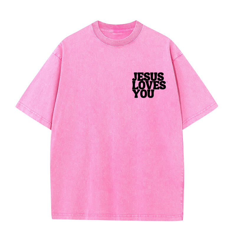 Christianartworkshop Good News Jesus Loves You Unisex Washed T-shirt - image 11