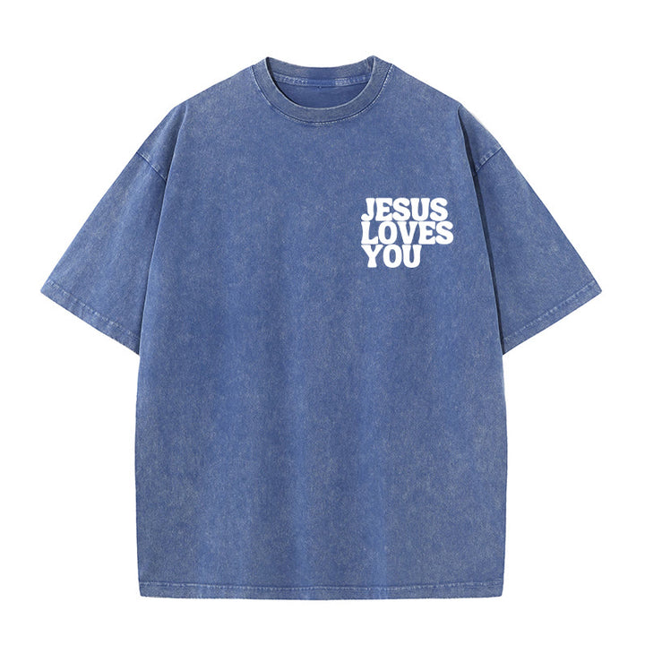 Christianartworkshop Good News Jesus Loves You Unisex Washed T-shirt - image 9