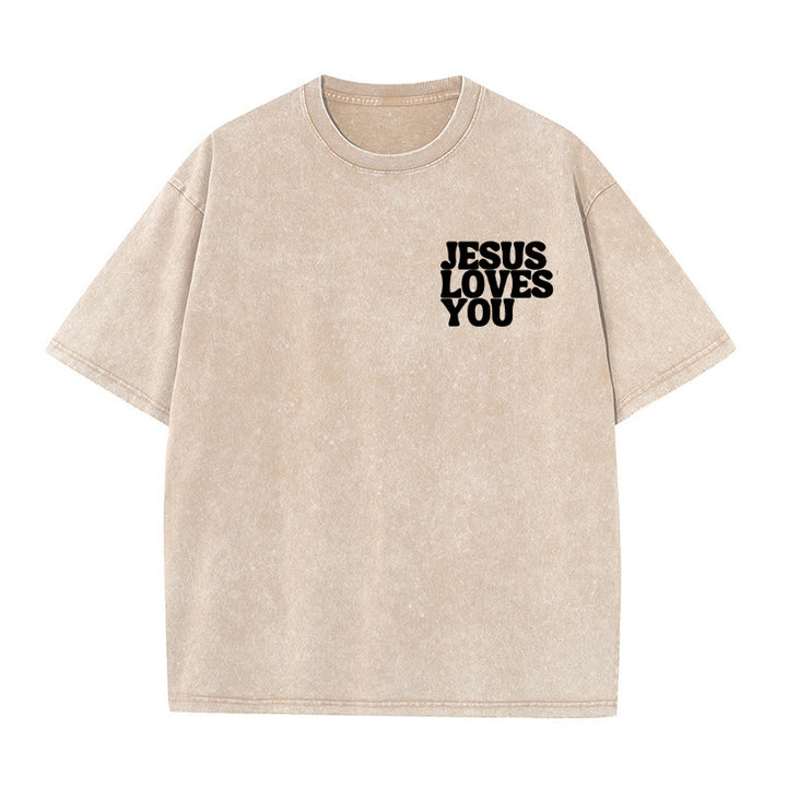 Christianartworkshop Good News Jesus Loves You Unisex Washed T-shirt - image 19