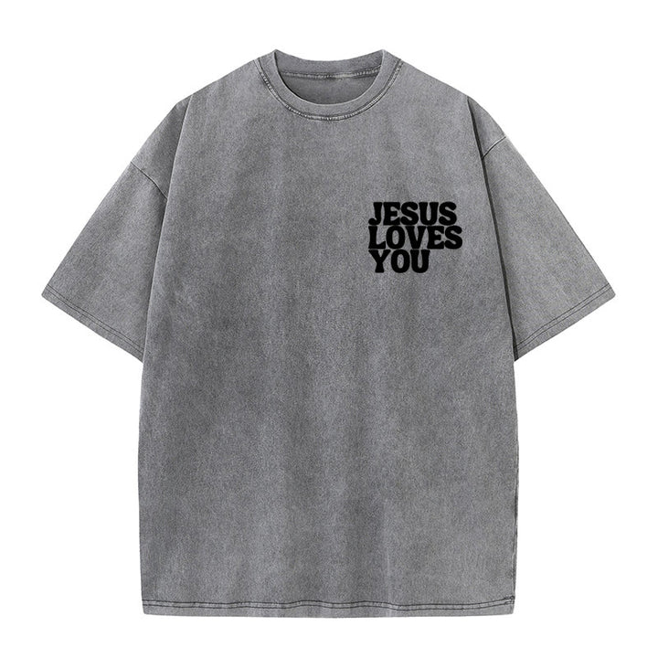 Christianartworkshop Good News Jesus Loves You Unisex Washed T-shirt - image 17