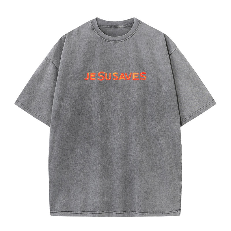 Christianartworkshop Jesus Saves Cross Graphic T-Shirt - image 10