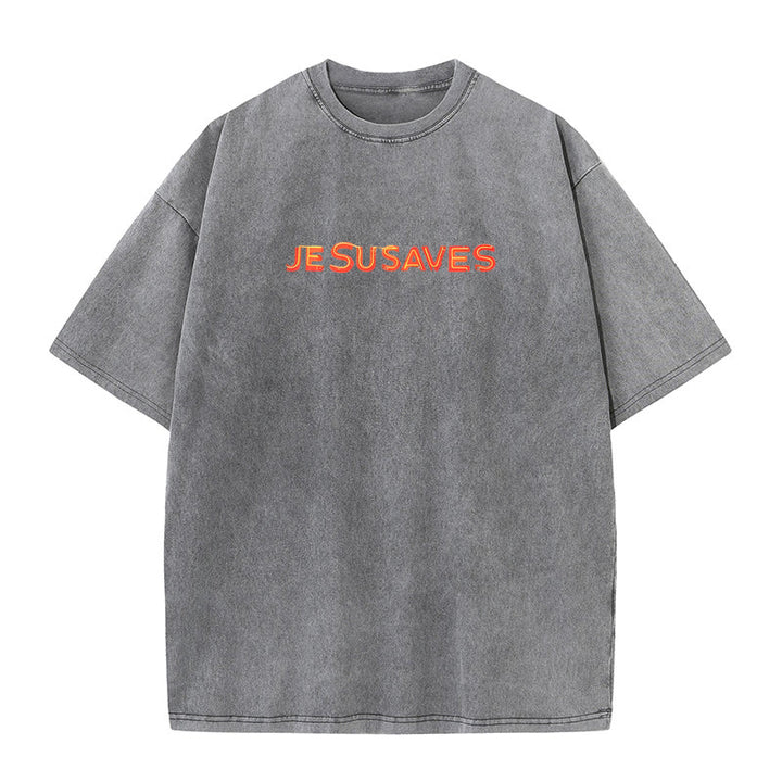 Christianartworkshop Jesus Saves Cross Graphic T-Shirt - image 10
