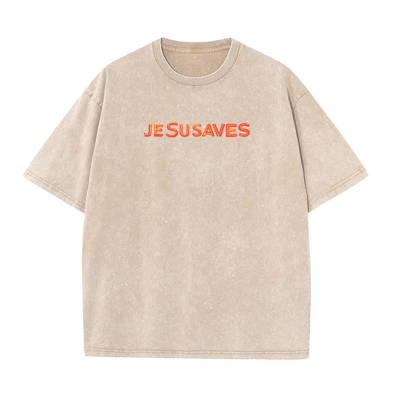 Christianartworkshop Jesus Saves Cross Graphic T-Shirt - image 8