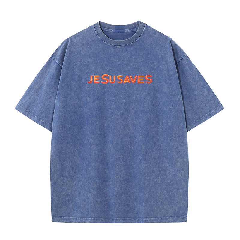 Christianartworkshop Jesus Saves Cross Graphic T-Shirt - image 2