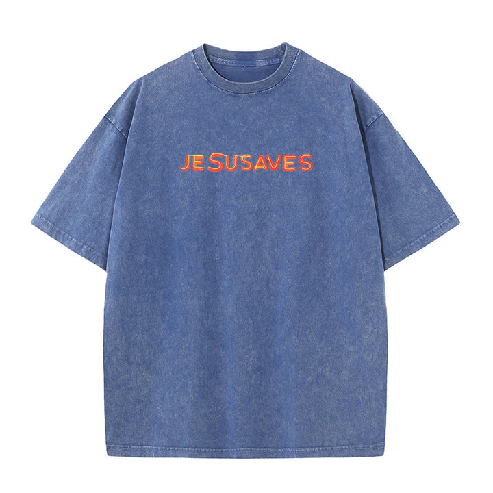 Christianartworkshop Jesus Saves Cross Graphic T-Shirt - image 2