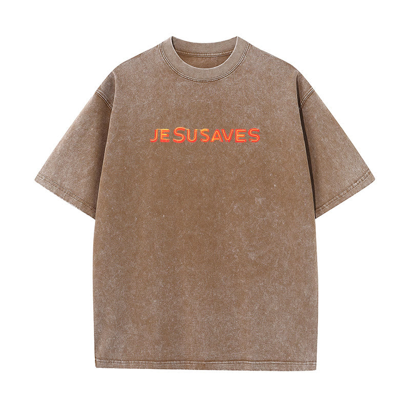 Christianartworkshop Jesus Saves Cross Graphic T-Shirt - image 12